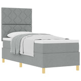 Letto a molle con testiera Grigio chiaro 80 x 200 cm Tessuto