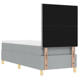 Letto a molle con testiera Grigio chiaro 80 x 200 cm Tessuto