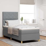 Letto a molle con testiera Grigio chiaro 100 x 200 cm Tessuto