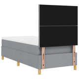 Letto a molle con testiera Grigio chiaro 100 x 200 cm Tessuto