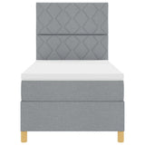 Letto a molle con testiera Grigio chiaro 100 x 200 cm Tessuto