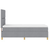Letto a molle con testiera Grigio chiaro 100 x 200 cm Tessuto