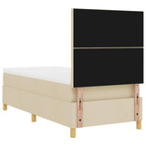Letto a molle con materasso Crema 100 x 200 cm Tessuto
