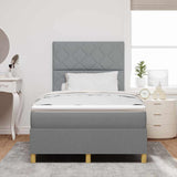 Letto a molle con testiera Grigio chiaro 120 x 190 cm Tessuto