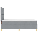 Letto a molle con testiera Grigio chiaro 120 x 190 cm Tessuto