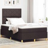 Letto a molle con testiera Marrone Scuro 120 x 190 cm Tessuto