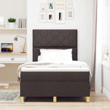 Letto a molle con testiera Marrone Scuro 120 x 190 cm Tessuto