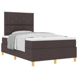 Letto a molle con testiera Marrone Scuro 120 x 190 cm Tessuto