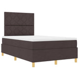 Letto a molle con testiera Marrone Scuro 120 x 190 cm Tessuto