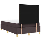 Letto a molle con testiera Marrone Scuro 120 x 190 cm Tessuto