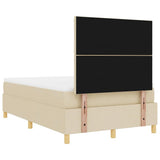Letto a molle con testiera Crema 120 x 190 cm Tessuto