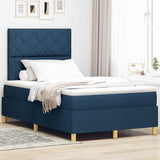 Letto a molle con materasso Blu 120 x 190 cm Tessuto