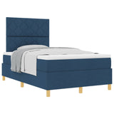Letto a molle con materasso Blu 120 x 190 cm Tessuto