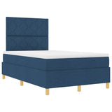 Letto a molle con materasso Blu 120 x 190 cm Tessuto