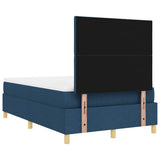 Letto a molle con testiera Blu 120 x 190 cm Tessuto