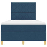 Letto a molle con materasso Blu 120 x 190 cm Tessuto