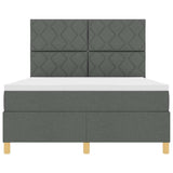 Letto a molle con testiera Grigio scuro 140 x 200 cm Tessuto