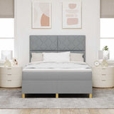 Letto a molle con testiera Grigio chiaro 160 x 200 cm Tessuto