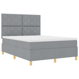 Letto a molle con testiera Grigio chiaro 160 x 200 cm Tessuto