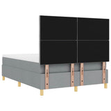 Letto a molle con testiera Grigio chiaro 160 x 200 cm Tessuto