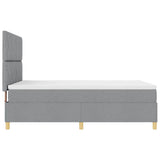 Letto a molle con testiera Grigio chiaro 160 x 200 cm Tessuto