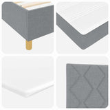 Letto a molle con testiera Grigio chiaro 200 x 200 cm Tessuto