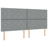 Letto a molle con testiera Grigio chiaro 200 x 200 cm Tessuto