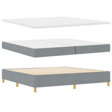 Letto a molle con testiera Grigio chiaro 200 x 200 cm Tessuto