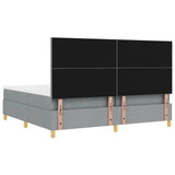 Letto a molle con testiera Grigio chiaro 200 x 200 cm Tessuto