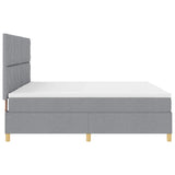 Letto a molle con testiera Grigio chiaro 200 x 200 cm Tessuto