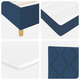 Letto a molle con testiera Blu 200 x 200 cm Tessuto