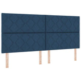 Letto a molle con testiera Blu 200 x 200 cm Tessuto