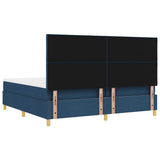 Letto a molle con testiera Blu 200 x 200 cm Tessuto