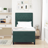 Letto a molle con materasso Verde Scuro 100 x 200 cm Tessuto