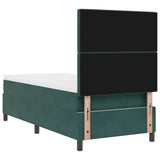Letto a molle con materasso Verde Scuro 100 x 200 cm Tessuto