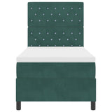 Letto a molle con materasso Verde Scuro 100 x 200 cm Tessuto