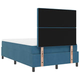 Letto a molle con materasso Blu scuro 120 x 190 cm Velluto