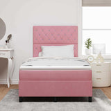Letto a molle con materasso Rosa 120 x 190 cm Tessuto