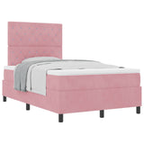 Letto a molle con materasso Rosa 120 x 190 cm Tessuto