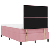 Letto a molle con materasso Rosa 120 x 190 cm Tessuto