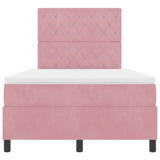 Letto a molle con materasso Rosa 120 x 190 cm Tessuto