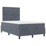 Letto a molle con materasso Grigio scuro 120 x 200 cm Tessuto