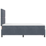 Letto a molle con materasso Grigio scuro 120 x 200 cm Tessuto