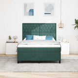 Letto a molle con materasso Verde Scuro 140 x 200 cm Tessuto