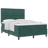 Letto a molle con materasso Verde Scuro 140 x 200 cm Tessuto