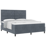 Letto a molle con materasso Grigio scuro 180 x 200 cm Tessuto