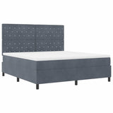Letto a molle con materasso Grigio scuro 180 x 200 cm Tessuto