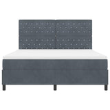 Letto a molle con materasso Grigio scuro 180 x 200 cm Tessuto