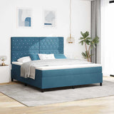 Letto a molle con materasso Blu Scuro 180 x 200 cm Tessuto