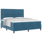 Letto a molle con materasso Blu Scuro 180 x 200 cm Tessuto